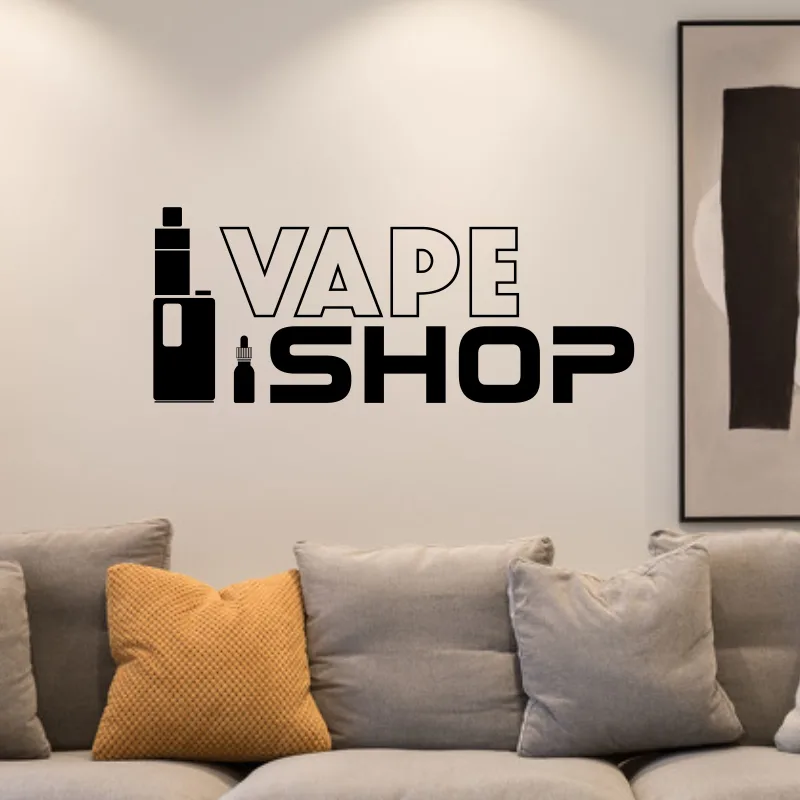 Vaping Shop - Decalcomanie da muro in vinile Vape