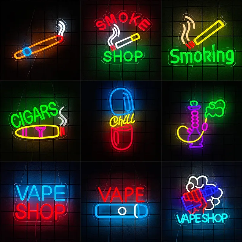 Vaping Shop - Insegna al Neon USB Luminosa a