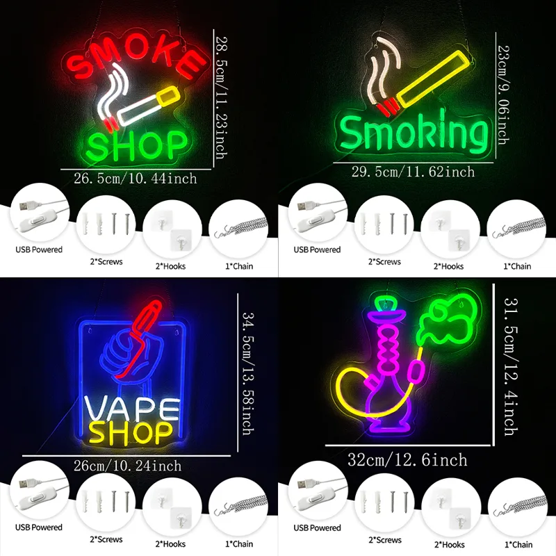 Insegna al Neon 'Smoking' per  - Vaping Store recensione e prezzo