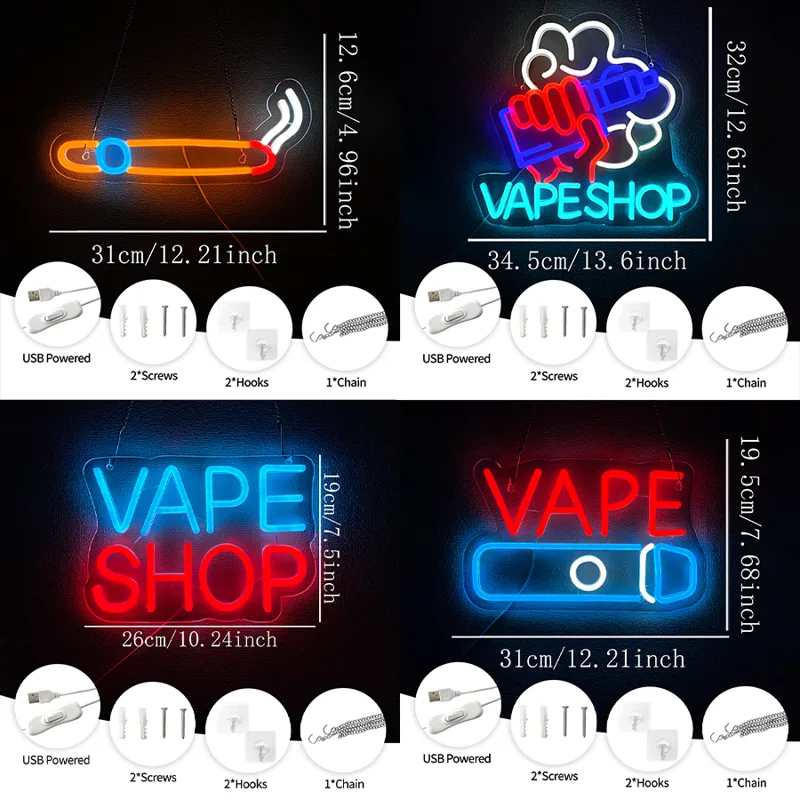 Insegna al neon della serie Sm - Vaping Store recensione e prezzo
